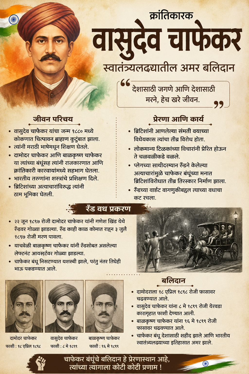 क्रांतिकारक वासुदेव चाफेकर : स्वातंत्र्यलढ्यातील अमर बलिदान