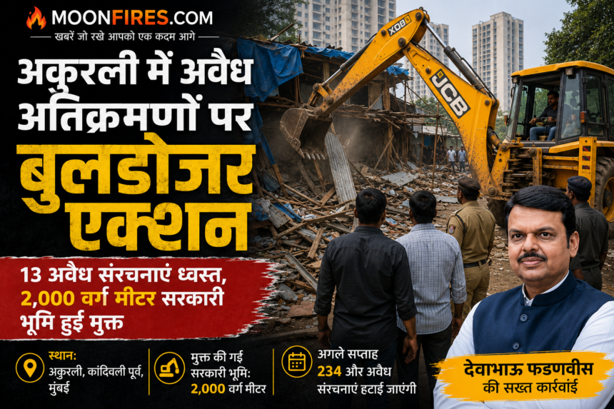 Fadnavis Clears Illegal Encroachments in Mumbai's Akurli In Kandivali East