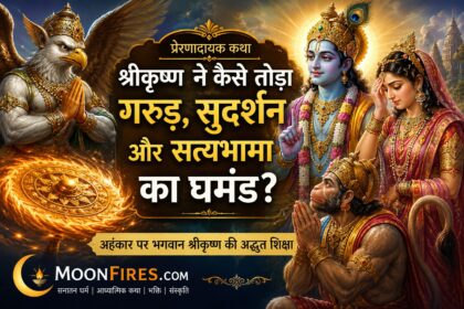 श्रीकृष्ण ने कैसे तोड़ा सत्यभामा का घमंड गरुड़ सुदर्शन और सत्यभामा की कथा भगवान श्रीकृष्ण की प्रेरणादायक कथा श्रीकृष्ण और हनुमान कथा अहंकार पर श्रीकृष्ण की शिक्षा